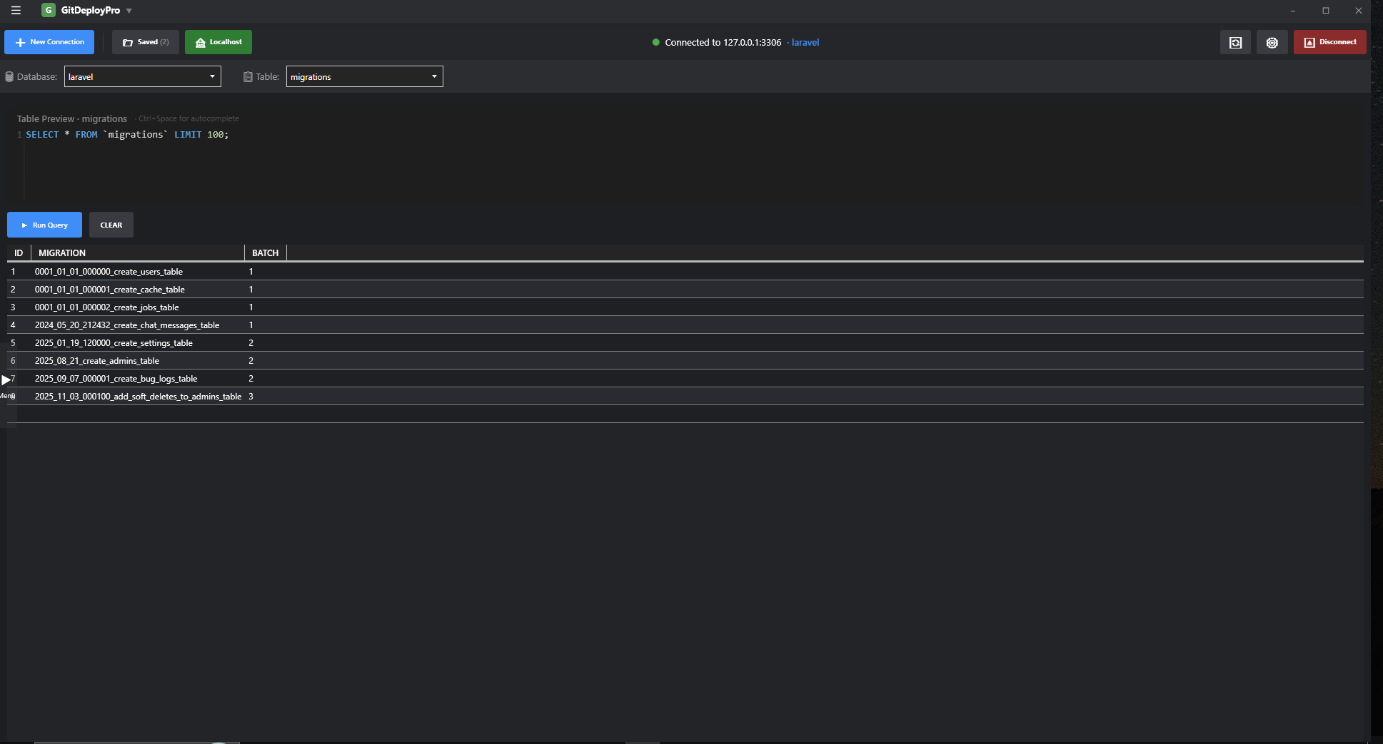 Database combo selectors